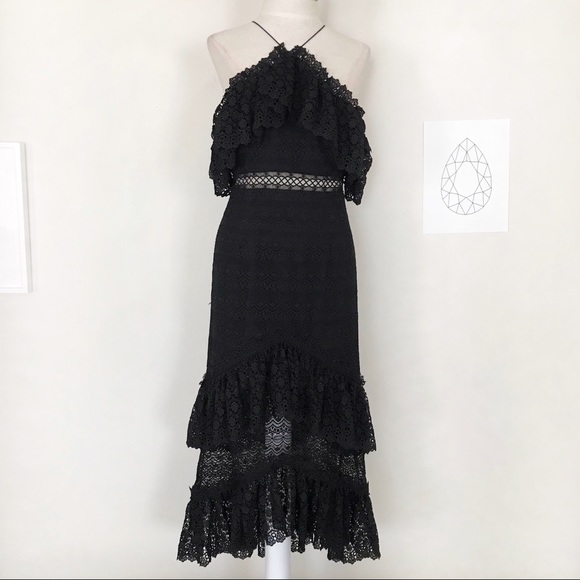 Amur Revolve Valentina Black Lace Dress 4 - Picture 2 of 8